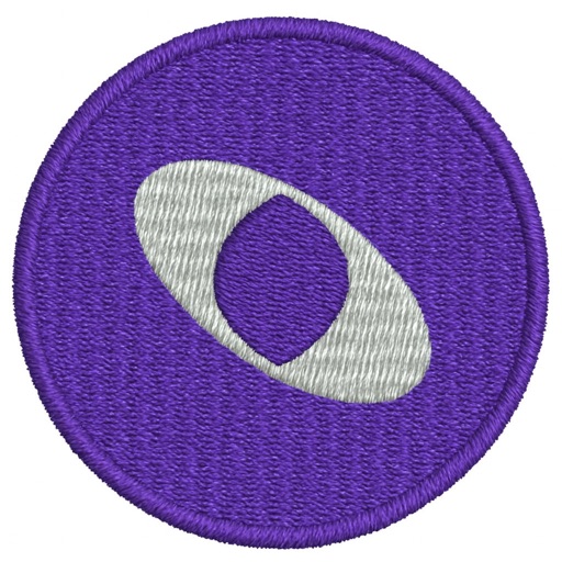 Embroidered purple Orbit patch.